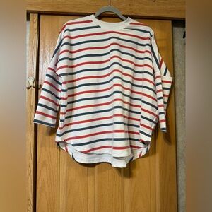 Pomander Place striped top, GUC, OS.